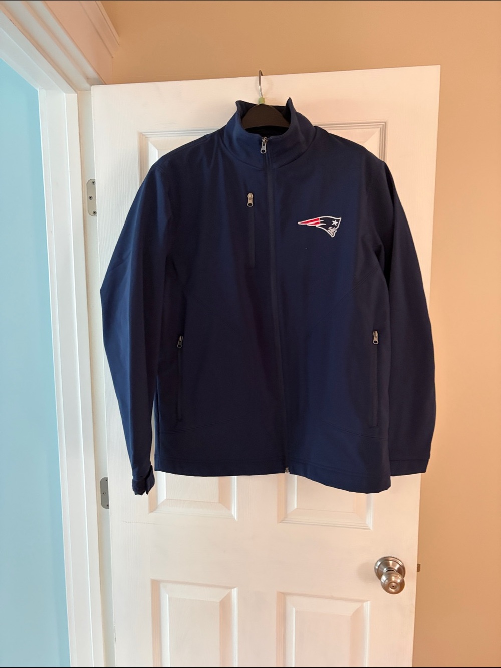 NFL New England Patriots Navy Performance Full-Zip Jacket with Team Patch